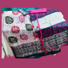 Batik 3Pcs pink flower Design white color বাটিক ৩পিস