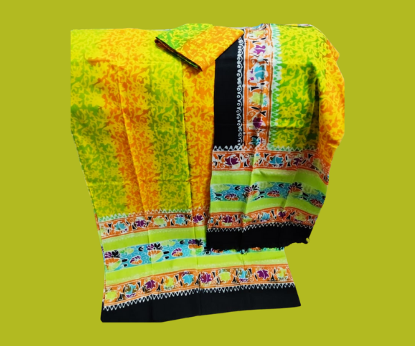 Batik 3Pcs colorful flower Design Multi color body বাটিক ৩পিস রঙ্গিন