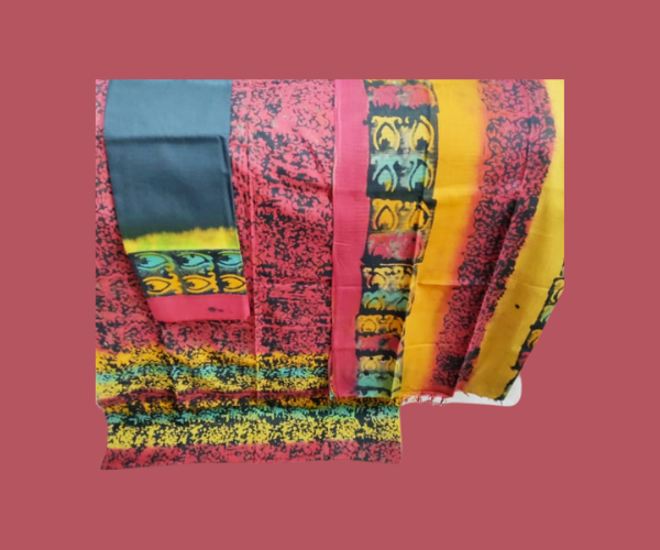 Pink with black Color Cotton Colorful Batik 3 Pcs For Women